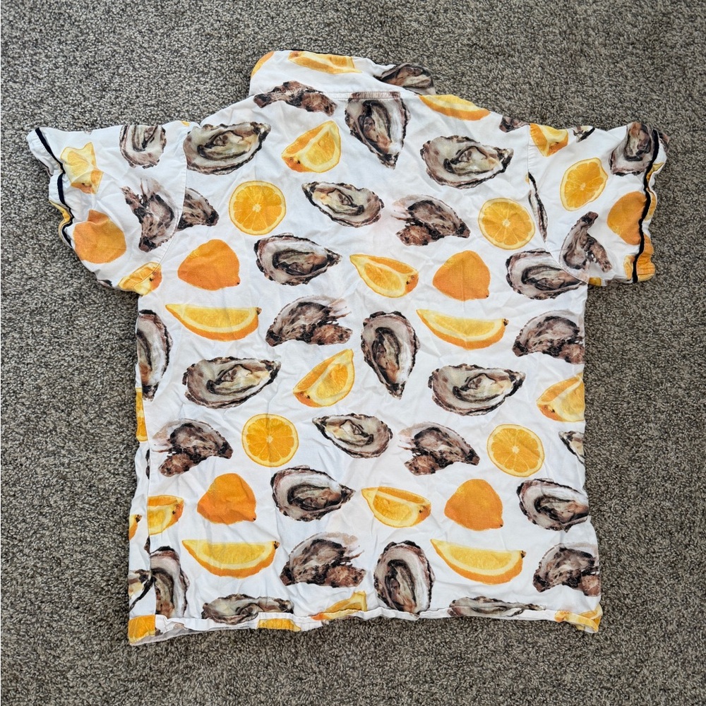 Katie Kime The World Is Your Oyster Pajama St - White/Yellow - Picture 5 of 9